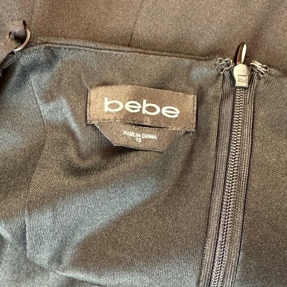 Bebe Jumpsuit Cutout Cropped Wide Leg Black Size 12 - Picture 5 of 8